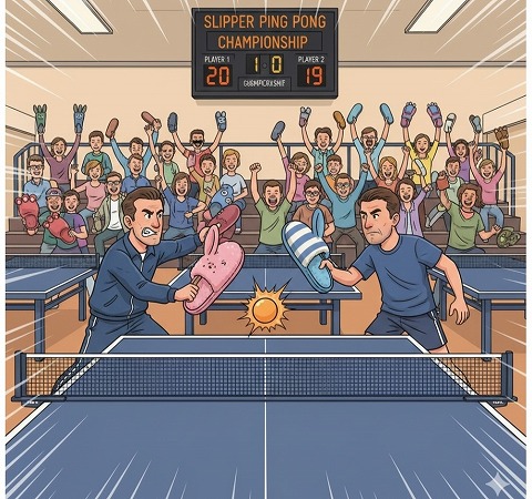 写真：「第２回全かなスリッパ卓球選手権大会」